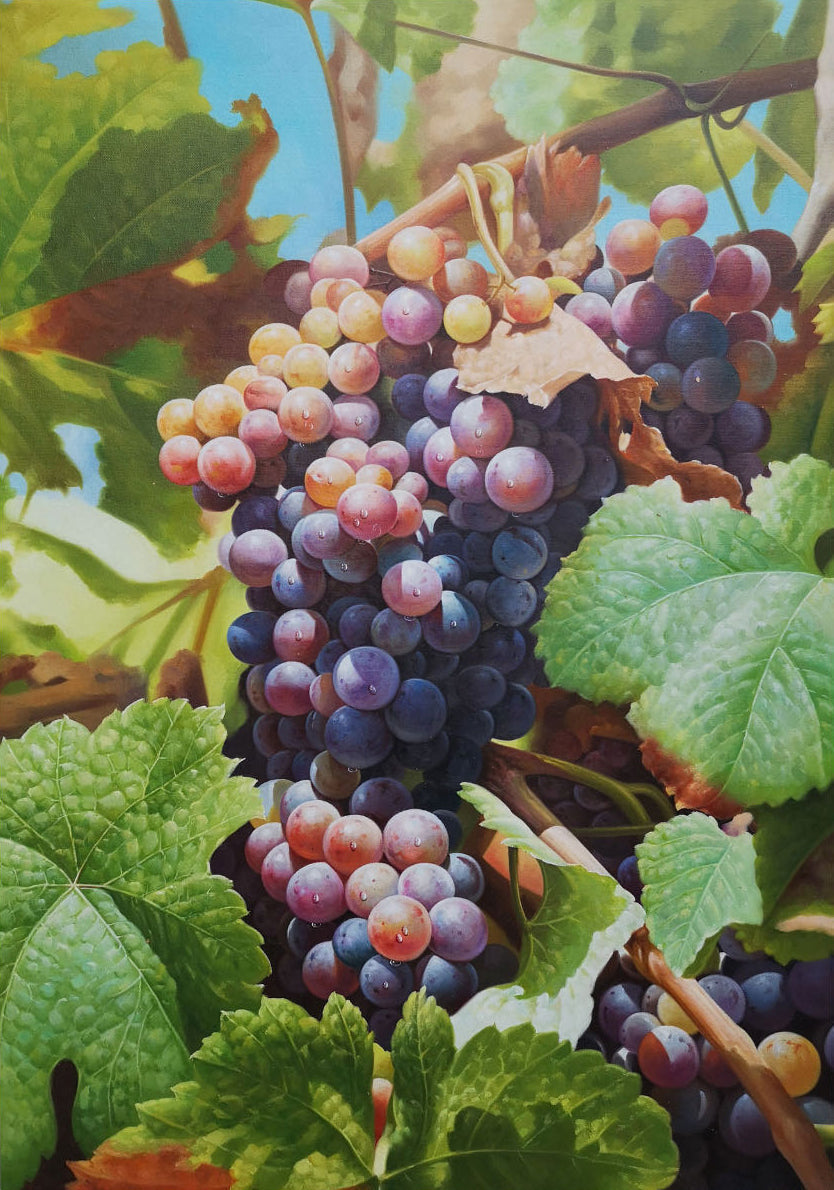 Vibrant Maleri i Olie på Lærred
