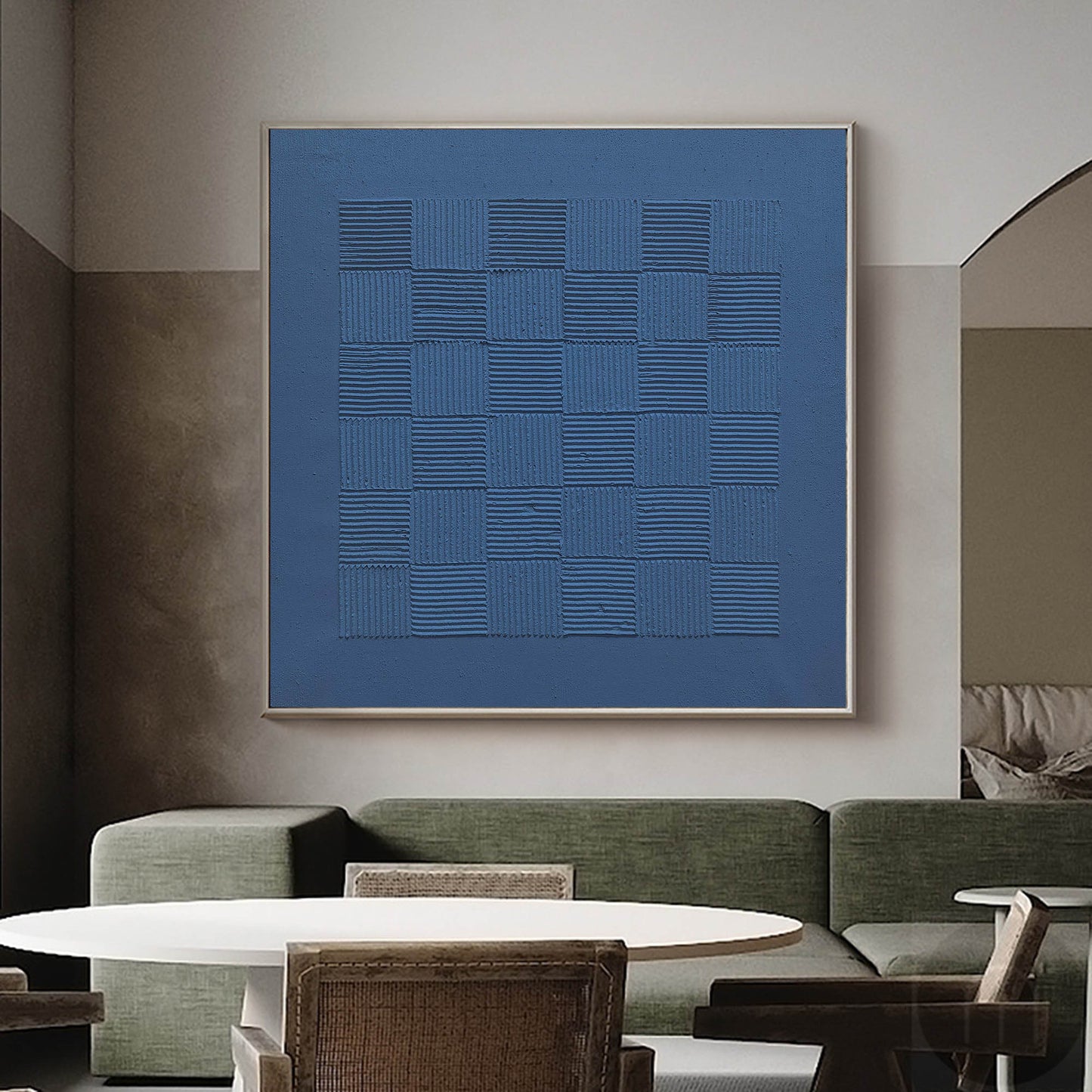 Indigo Vægkunst i Lærred