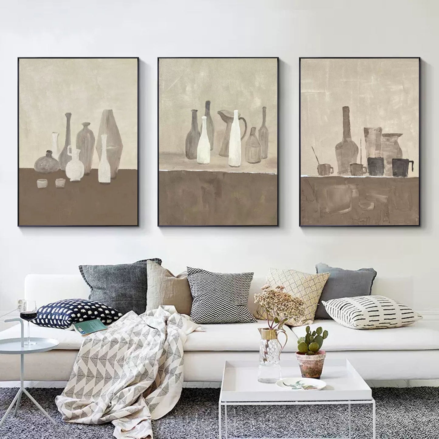 Vægkunst Triptyk i Lærred