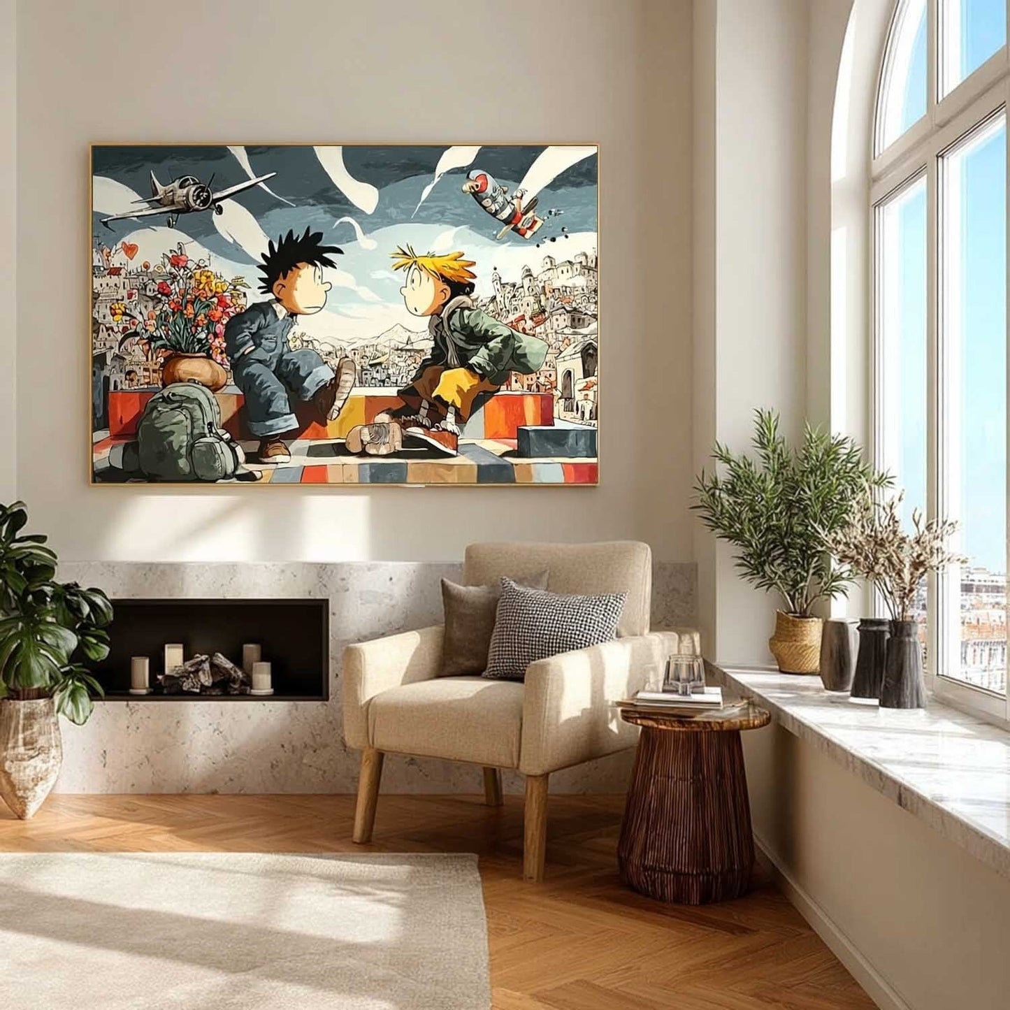 Vægkunst Plakat i Olie Maleri