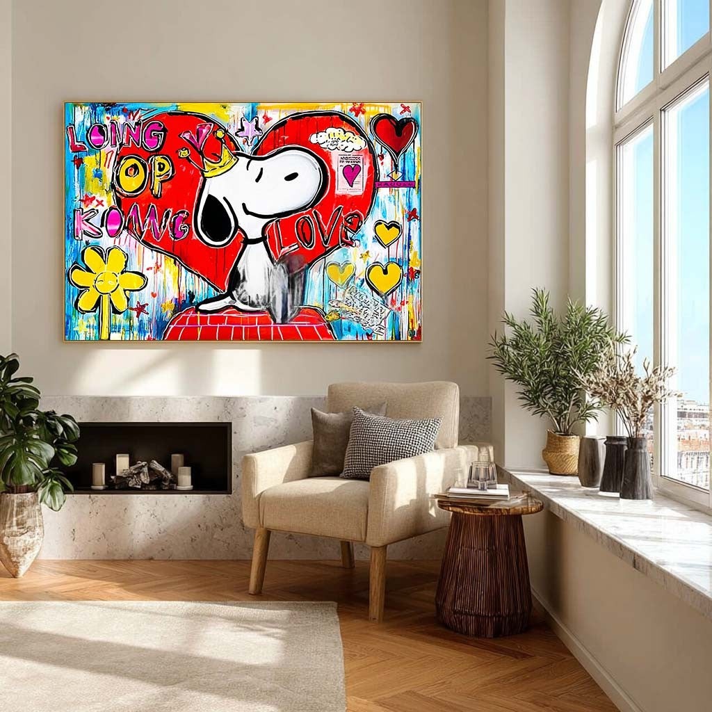 Snoopy Maleri i Impasto Teknik