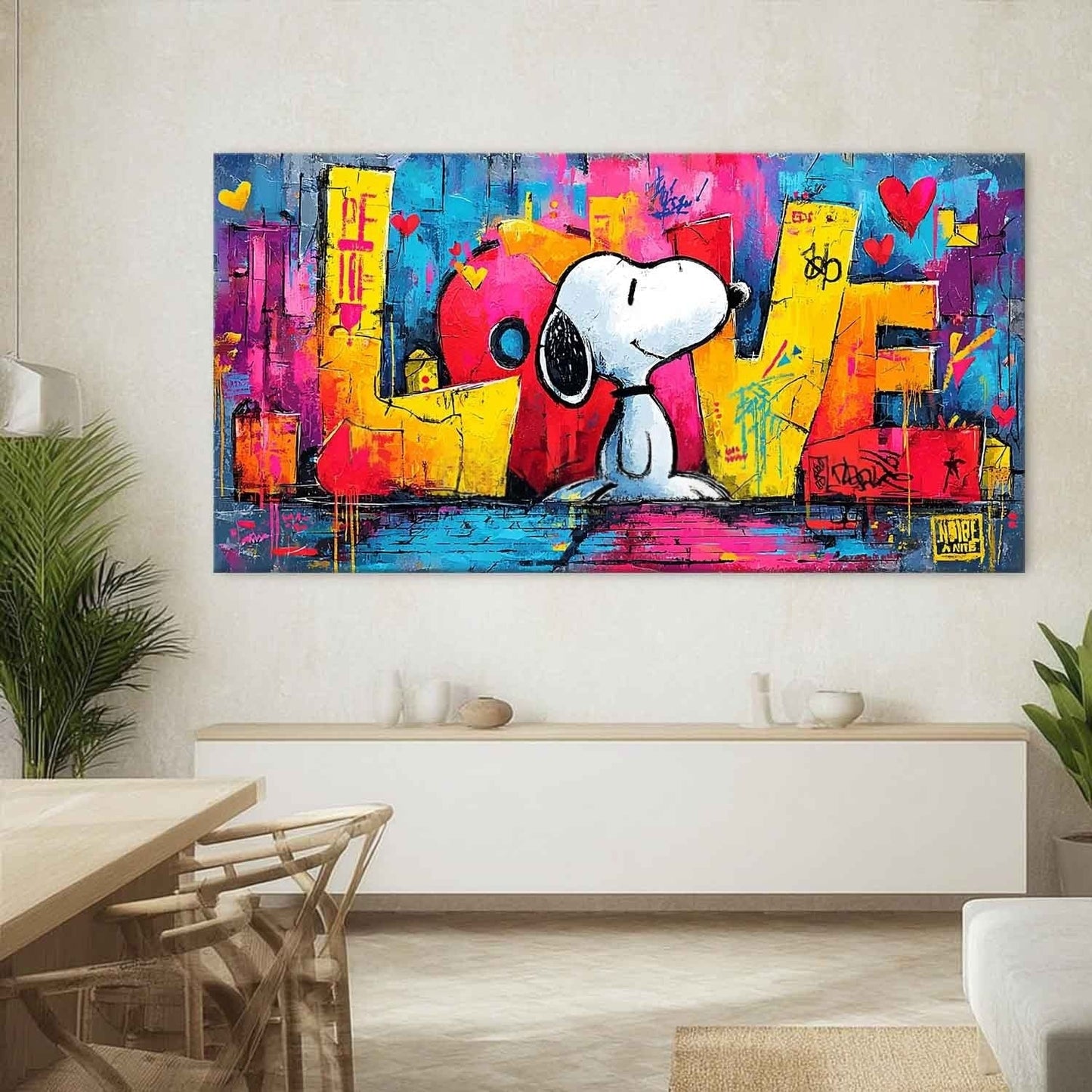 Snoopy Maleri i Akryl på Lærred