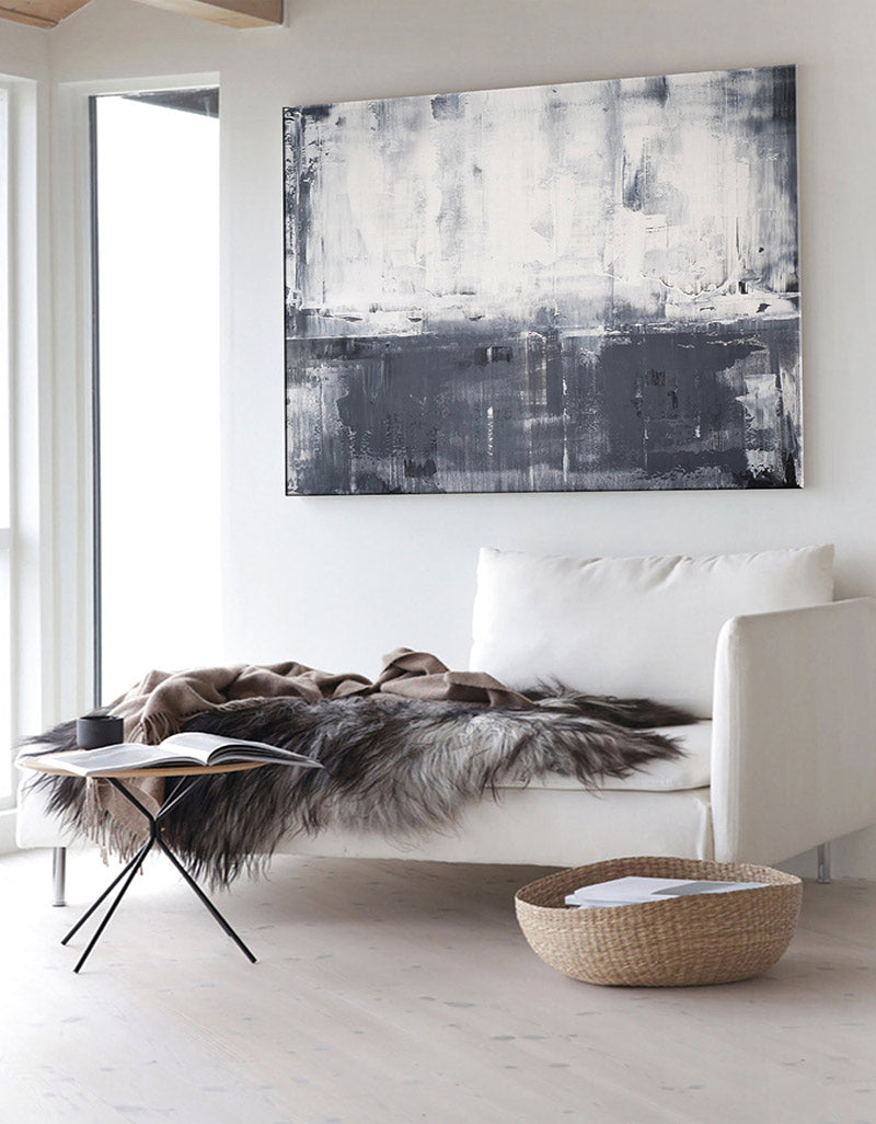 Minimalistisk Maleri i Lærred