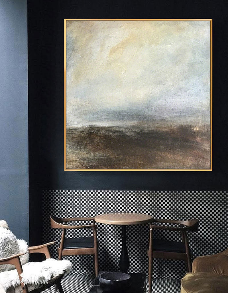 Minimalistisk Maleri i Lærred