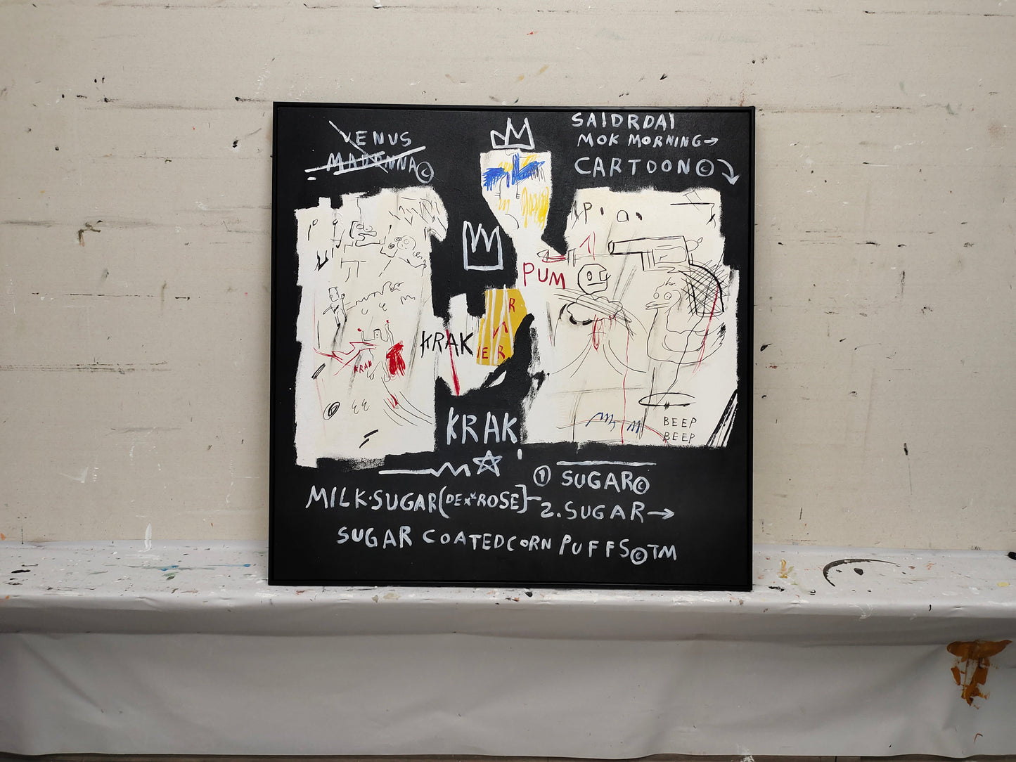 Basquiat Maleri i Akryl på Lærred