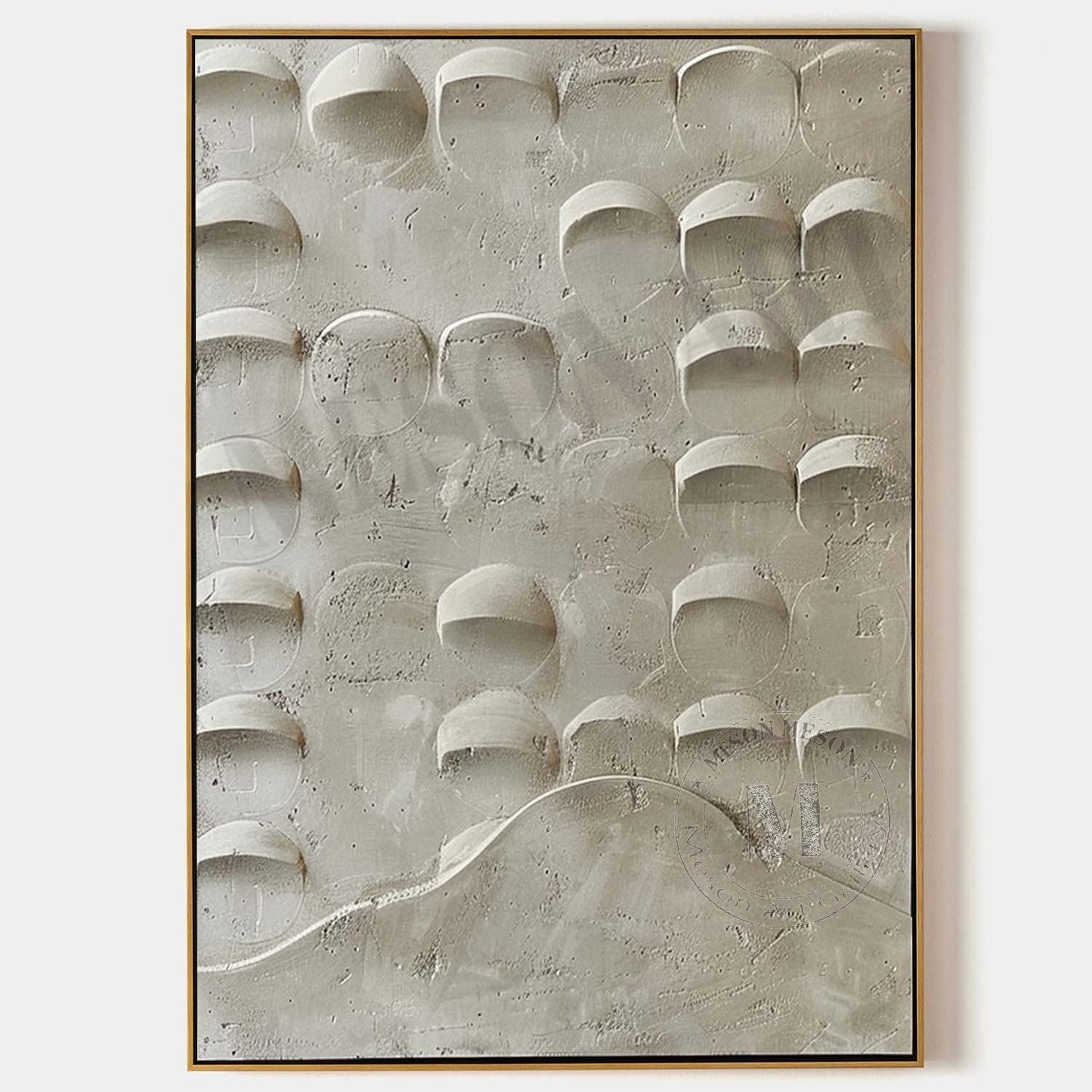Beton Vægkunst i Relief Maleri
