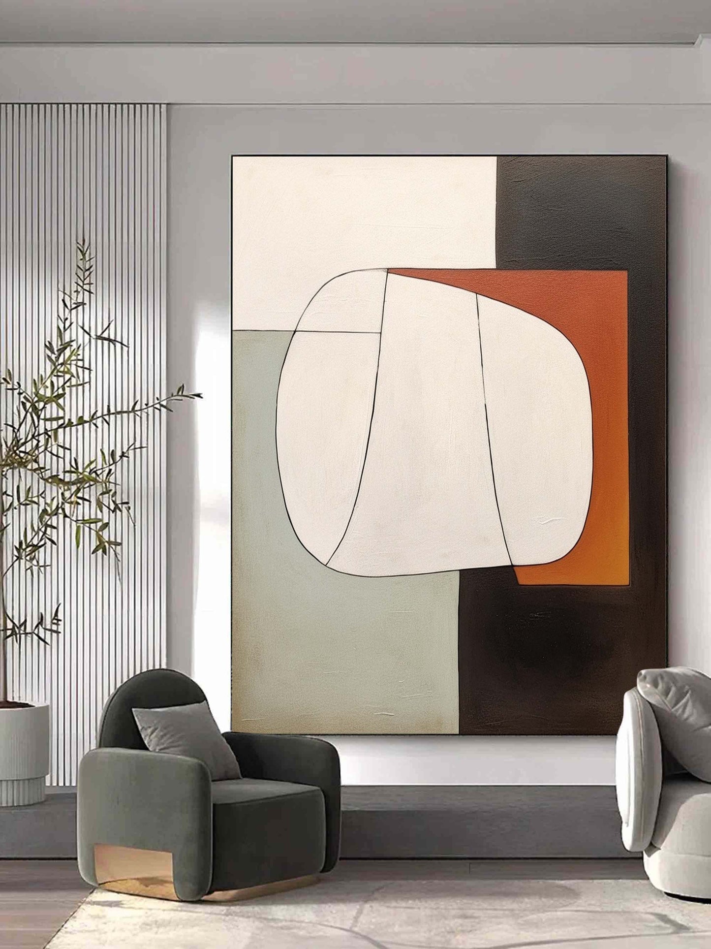 Mid-Century Maleri i Lærred