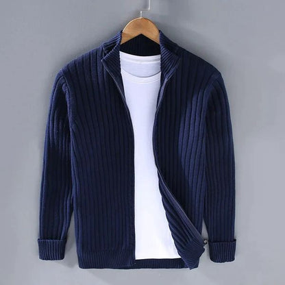 RAVELLO RIBBED ZIP CARDIGAN