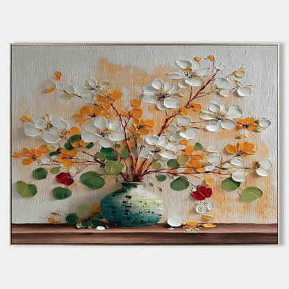 Efterårsblomster Maleri i Akryl