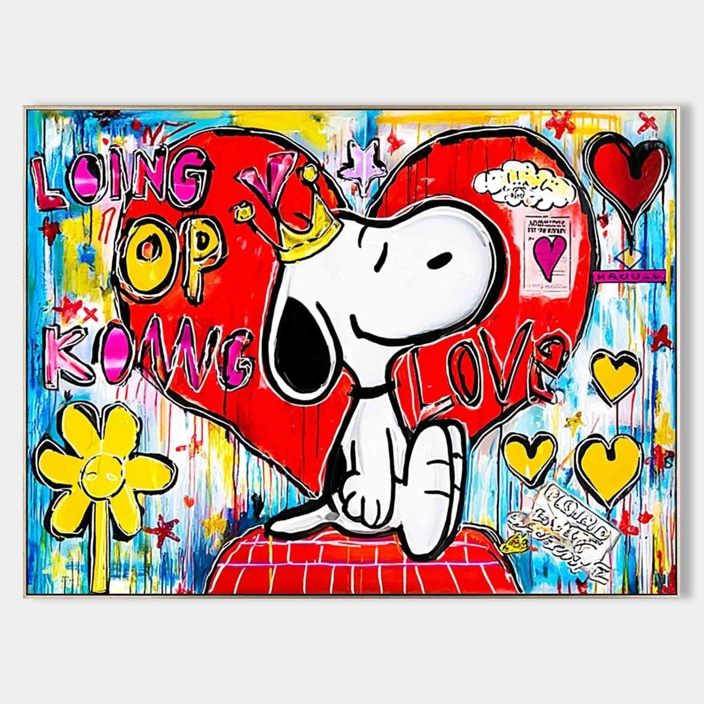 Snoopy Maleri i Impasto Teknik