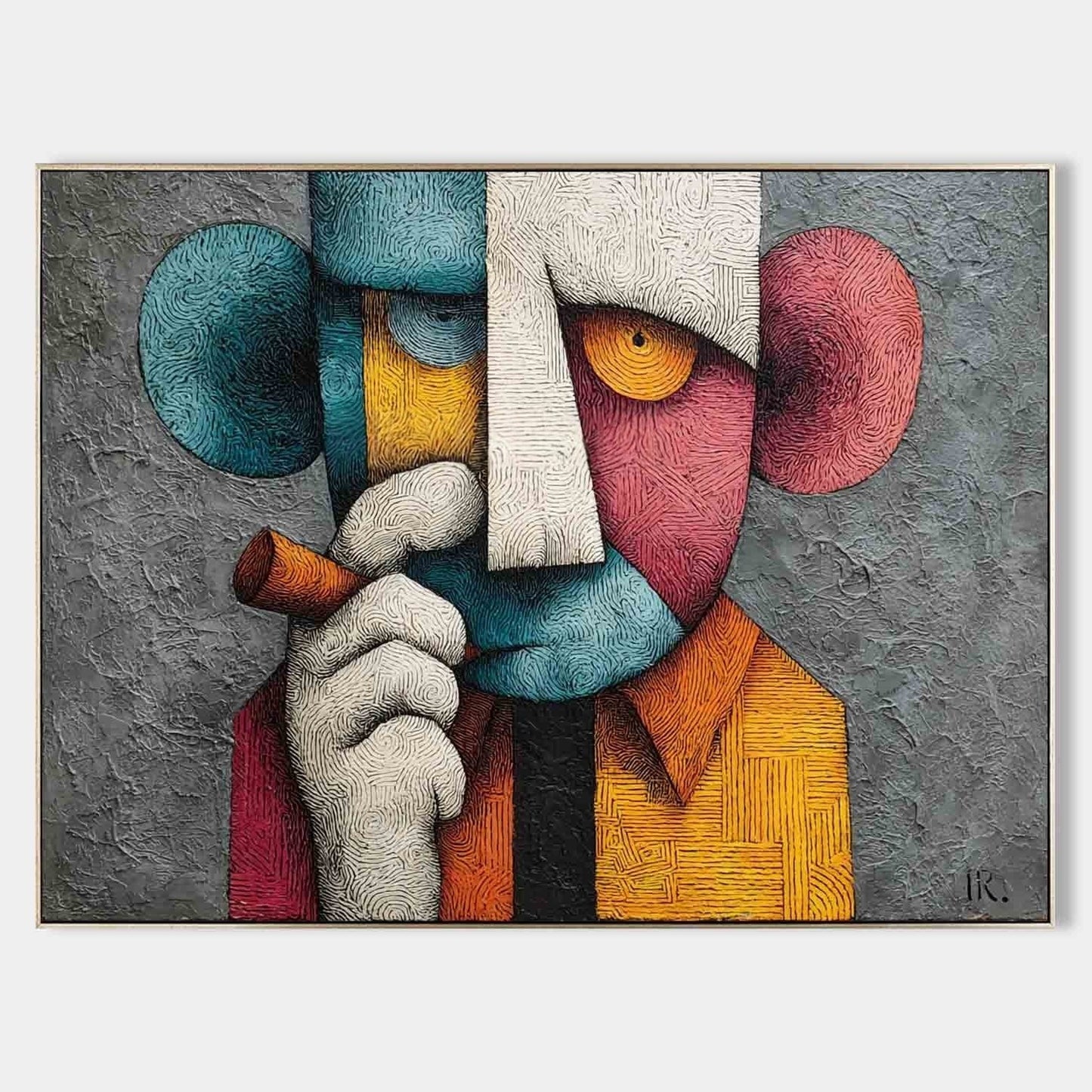 Cubist Vægkunst i Lærred