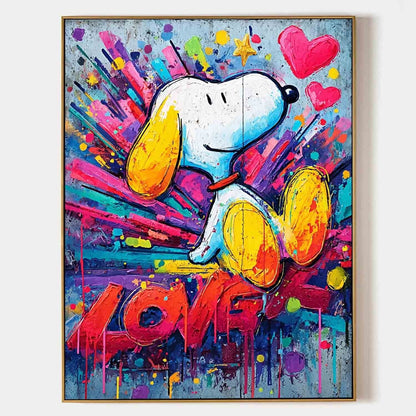 Snoopy Maleri i Akryl på Lærred