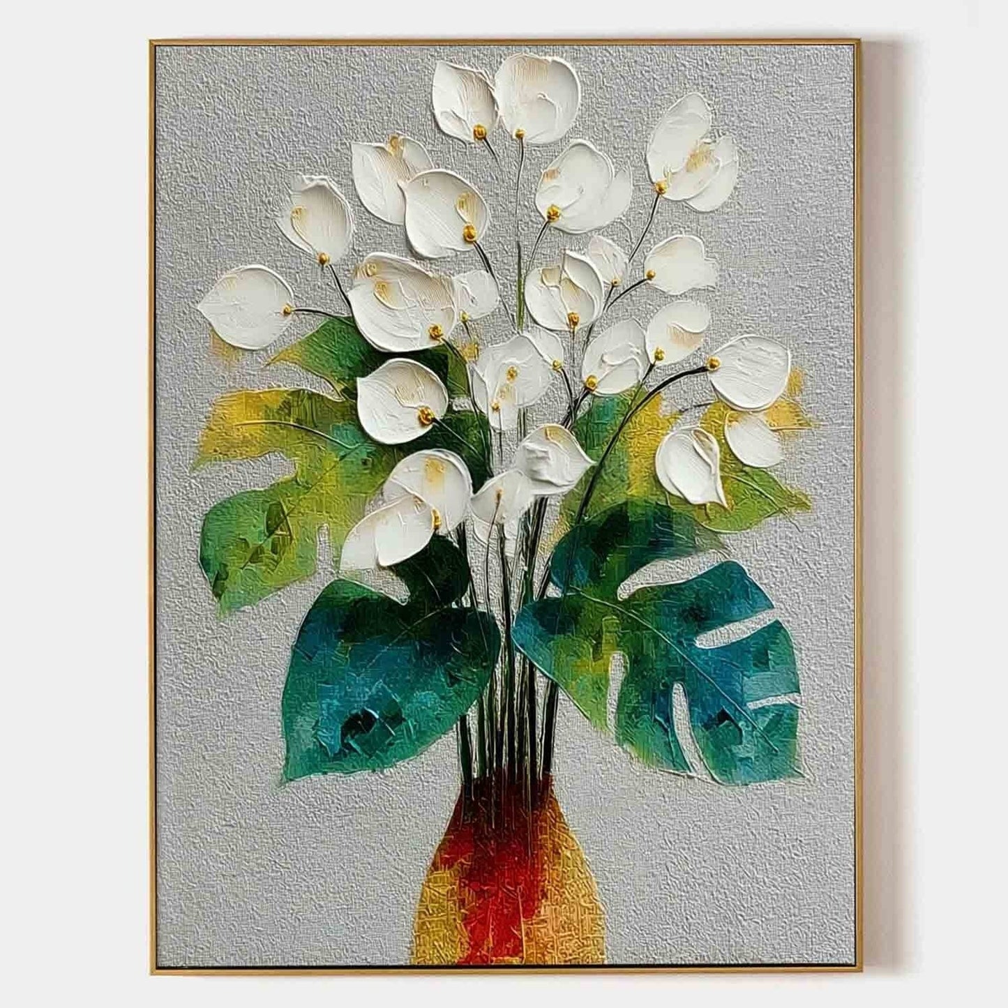 Hvid Maleri i Impasto Teknik