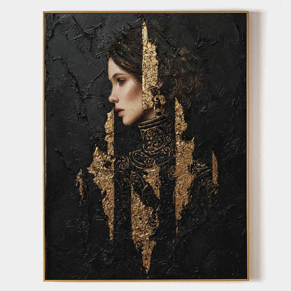 Gylden Maleri i Mixed Media