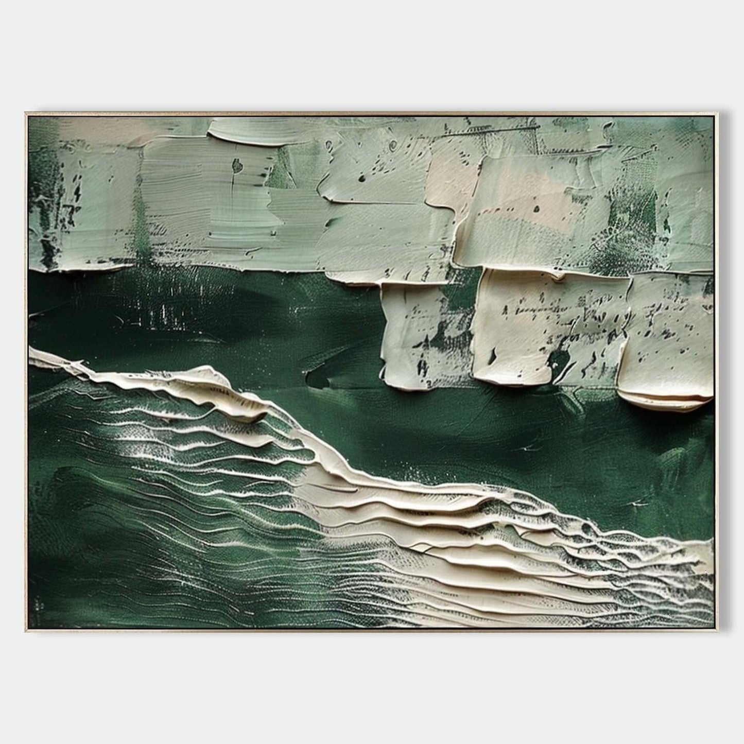 Vægkunst Billede i Træ 3D Grøn Ocean