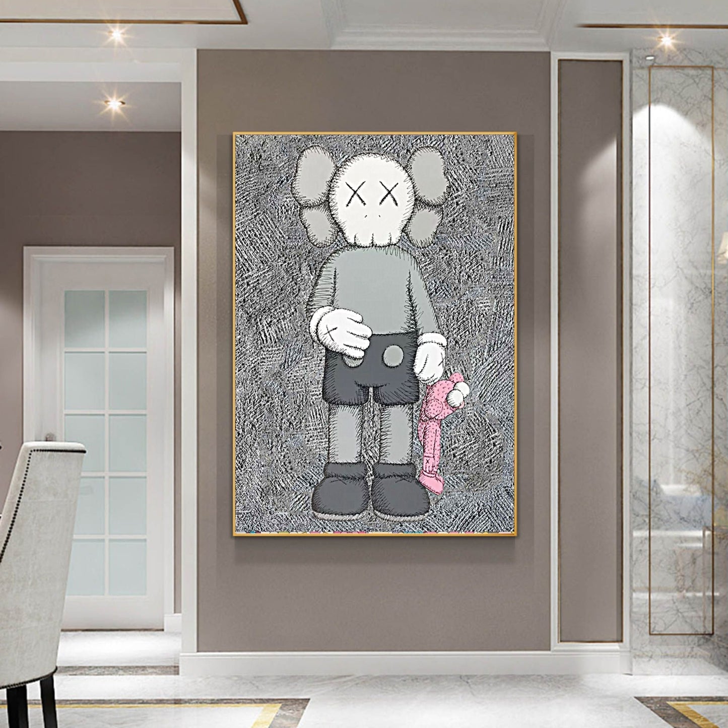 KAWS Figur i Kunstnerisk Maleri