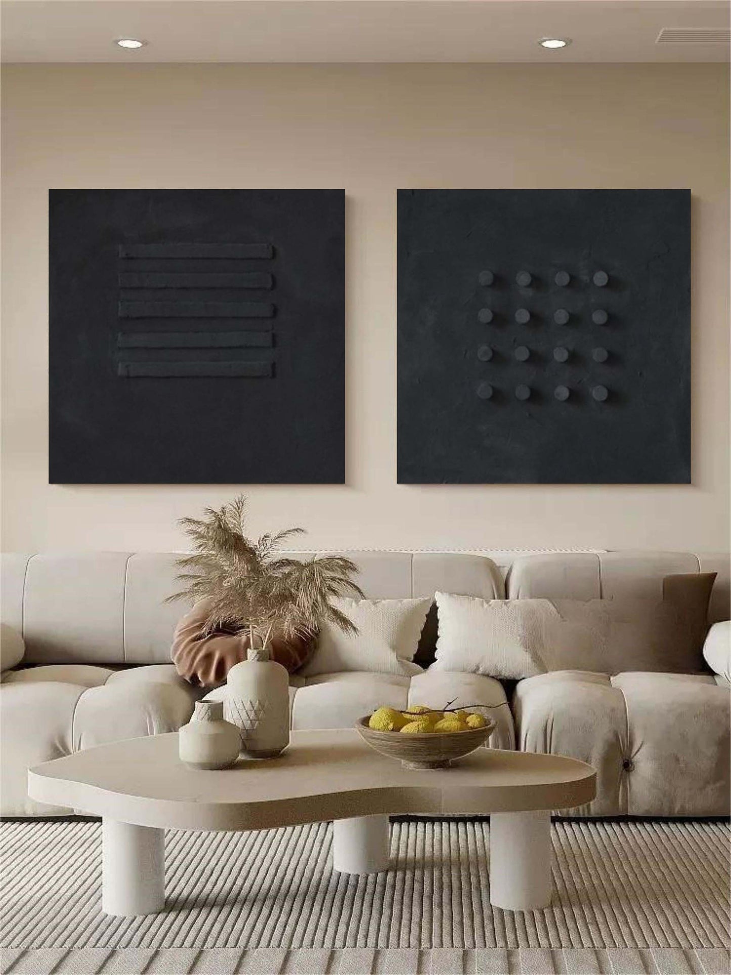 Minimalistisk Maleri i Lærred