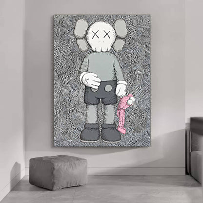 KAWS Figur i Kunstnerisk Maleri