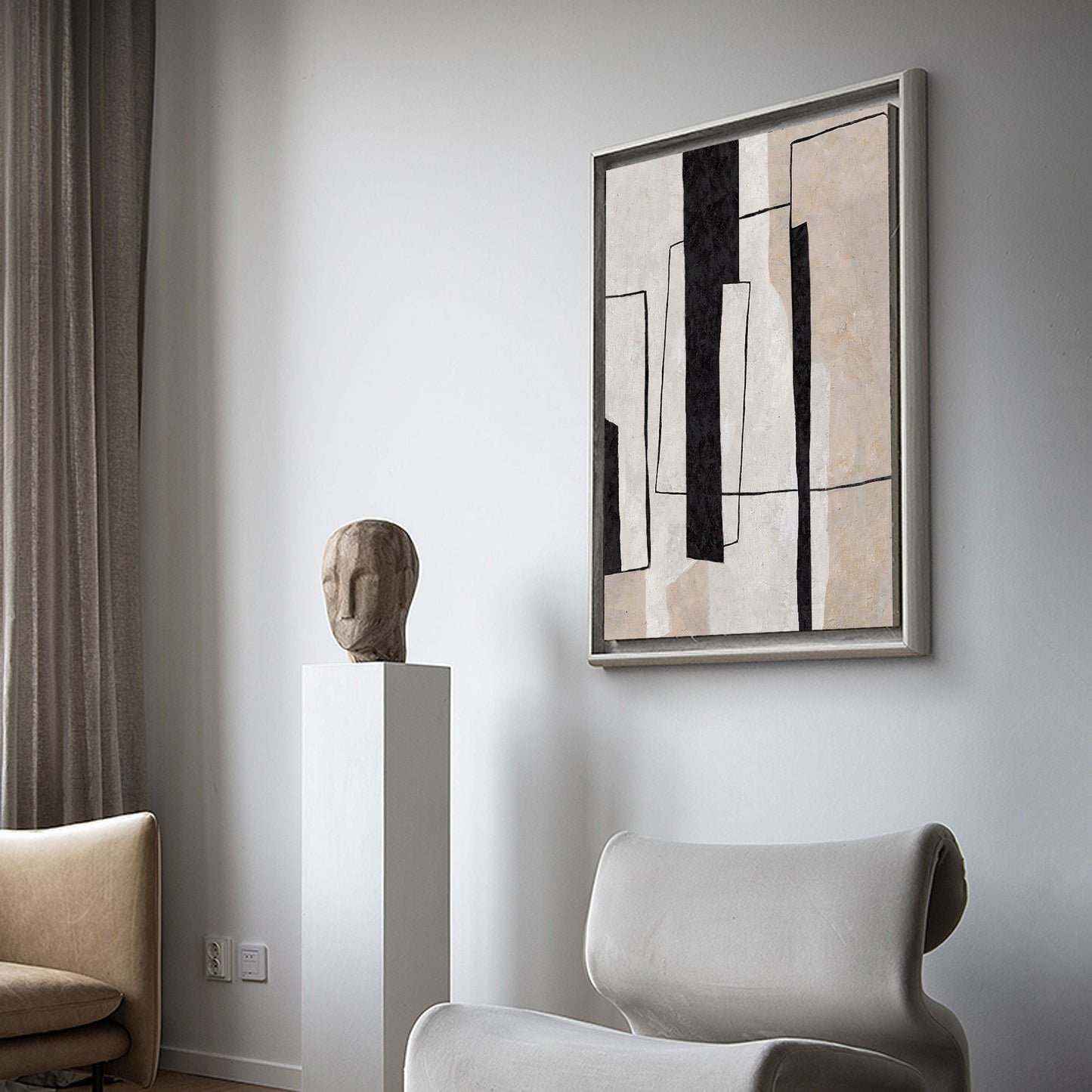 Geometrisk Kunsttryk i Lærred