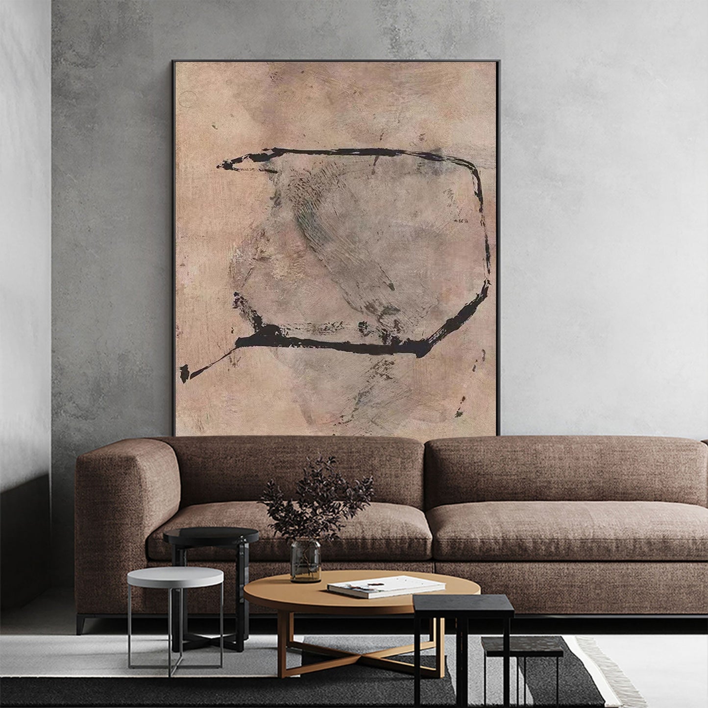 Minimalistisk Maleri i Lærred