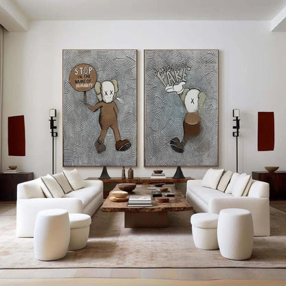 Kaws Maleri sæt i Lærred