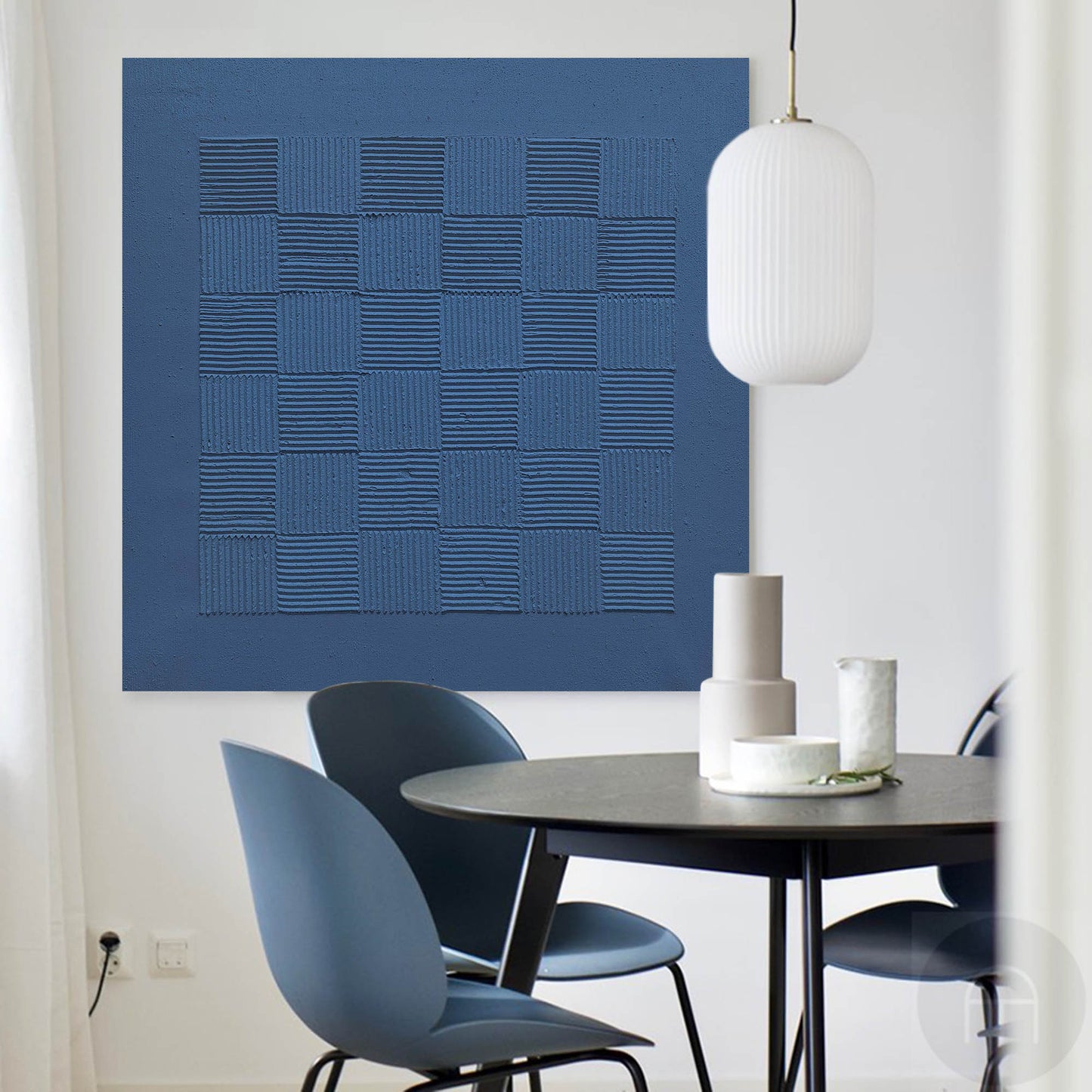 Indigo Vægkunst i Lærred