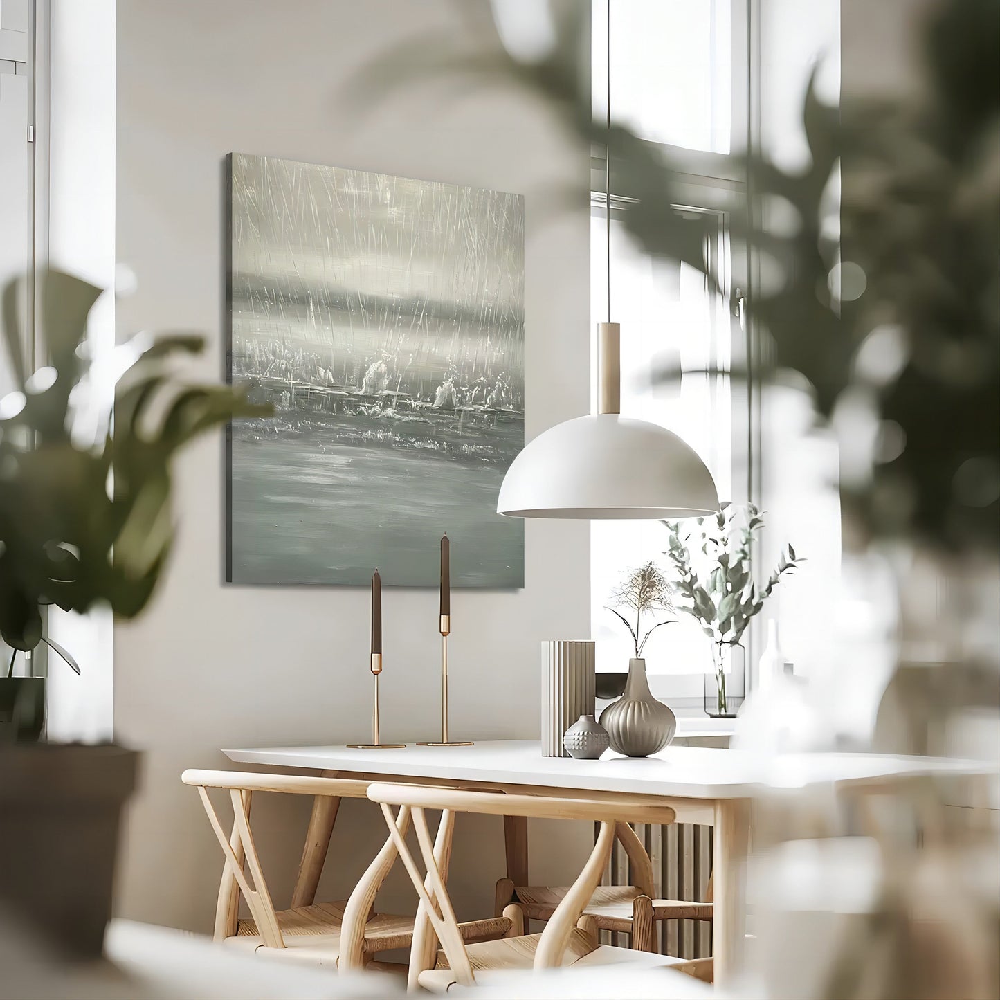 Vægkunst Maleri i Olie på Lærred