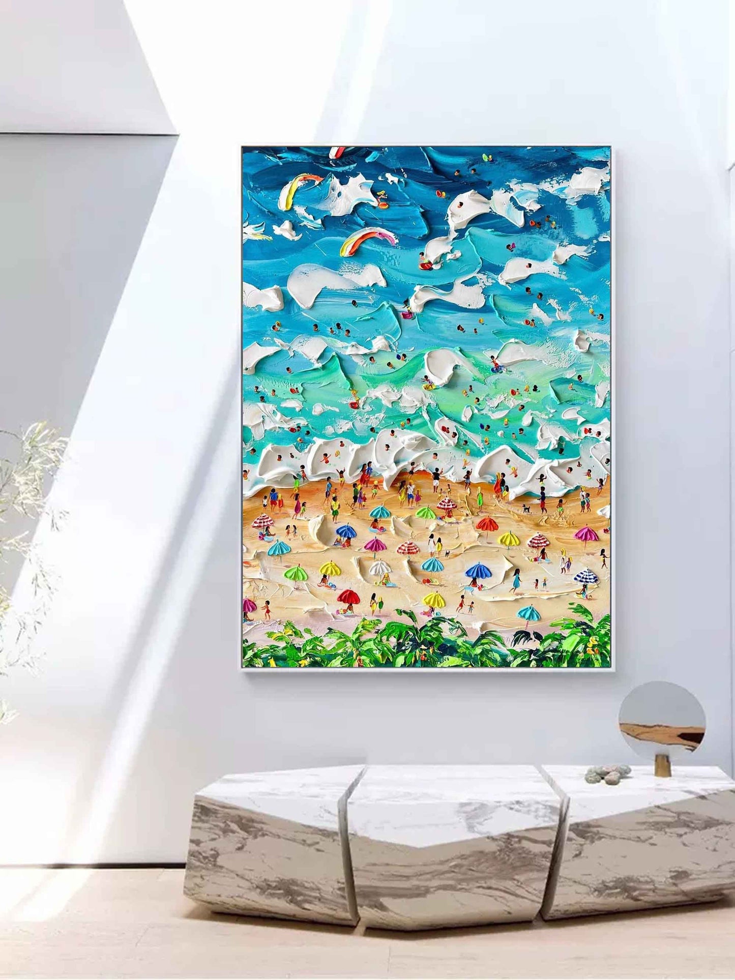Vibrant Maleri i Olie på Lærred