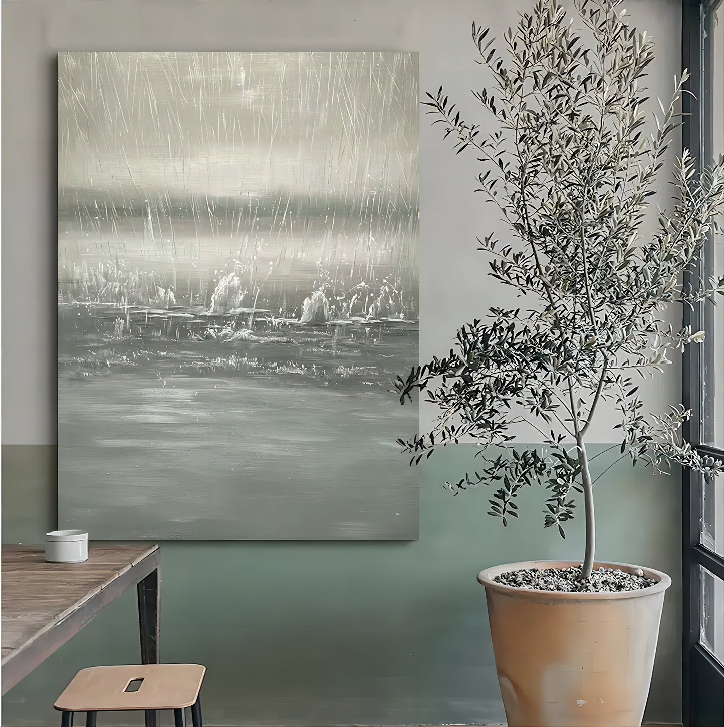 Vægkunst Maleri i Olie på Lærred