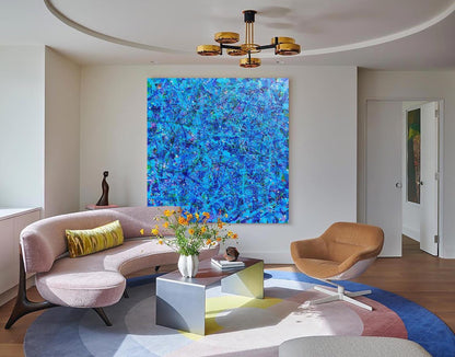 Vibrant Maleri i Olie på Lærred