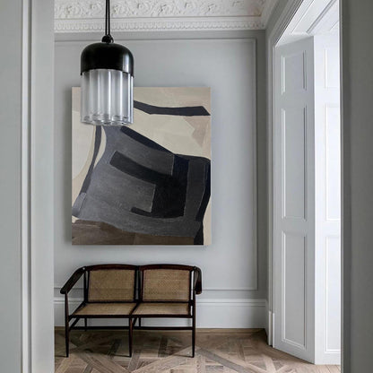 Minimalistisk Maleri i Olie på Lærred