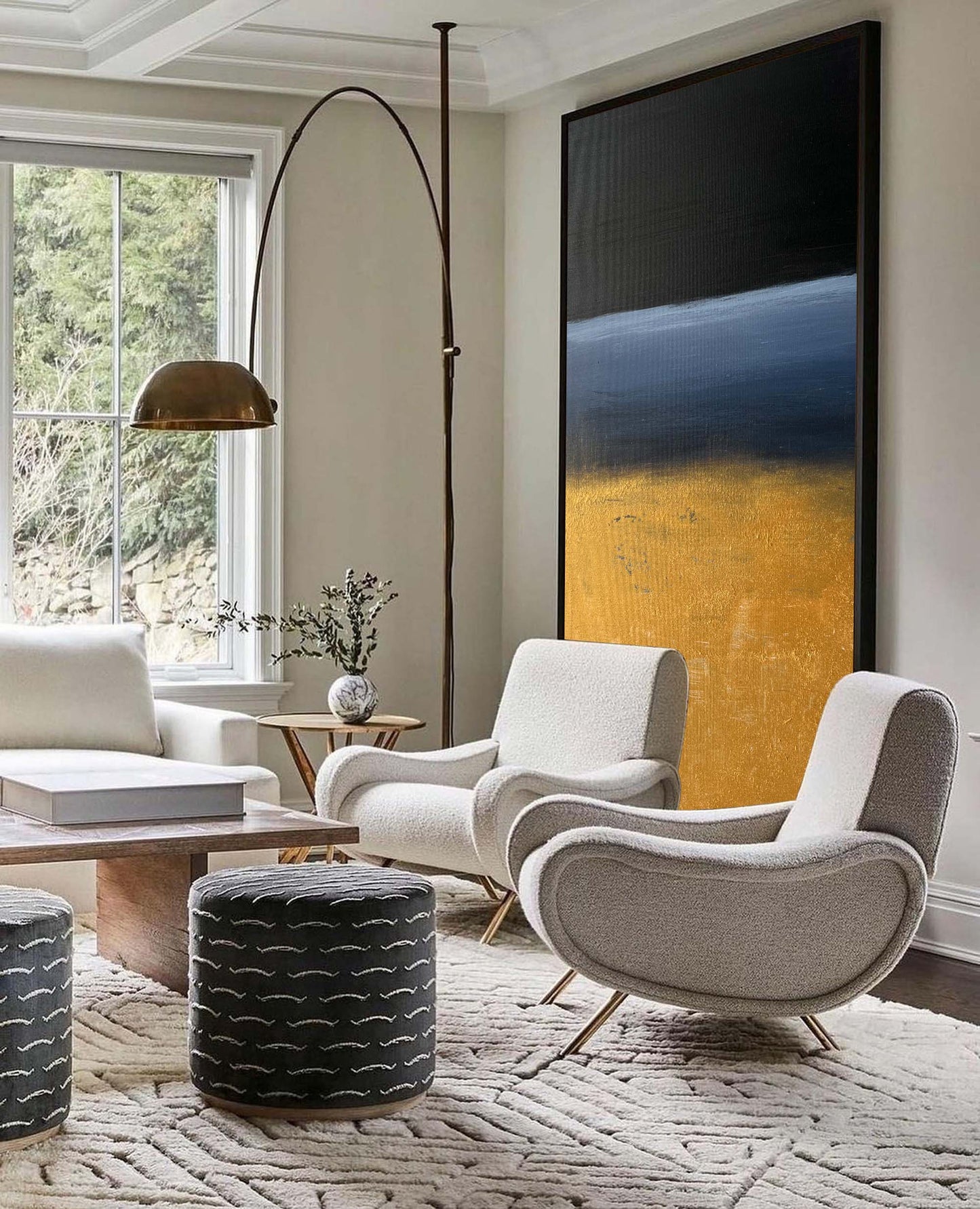 Guld Vægkunst i Lærred
