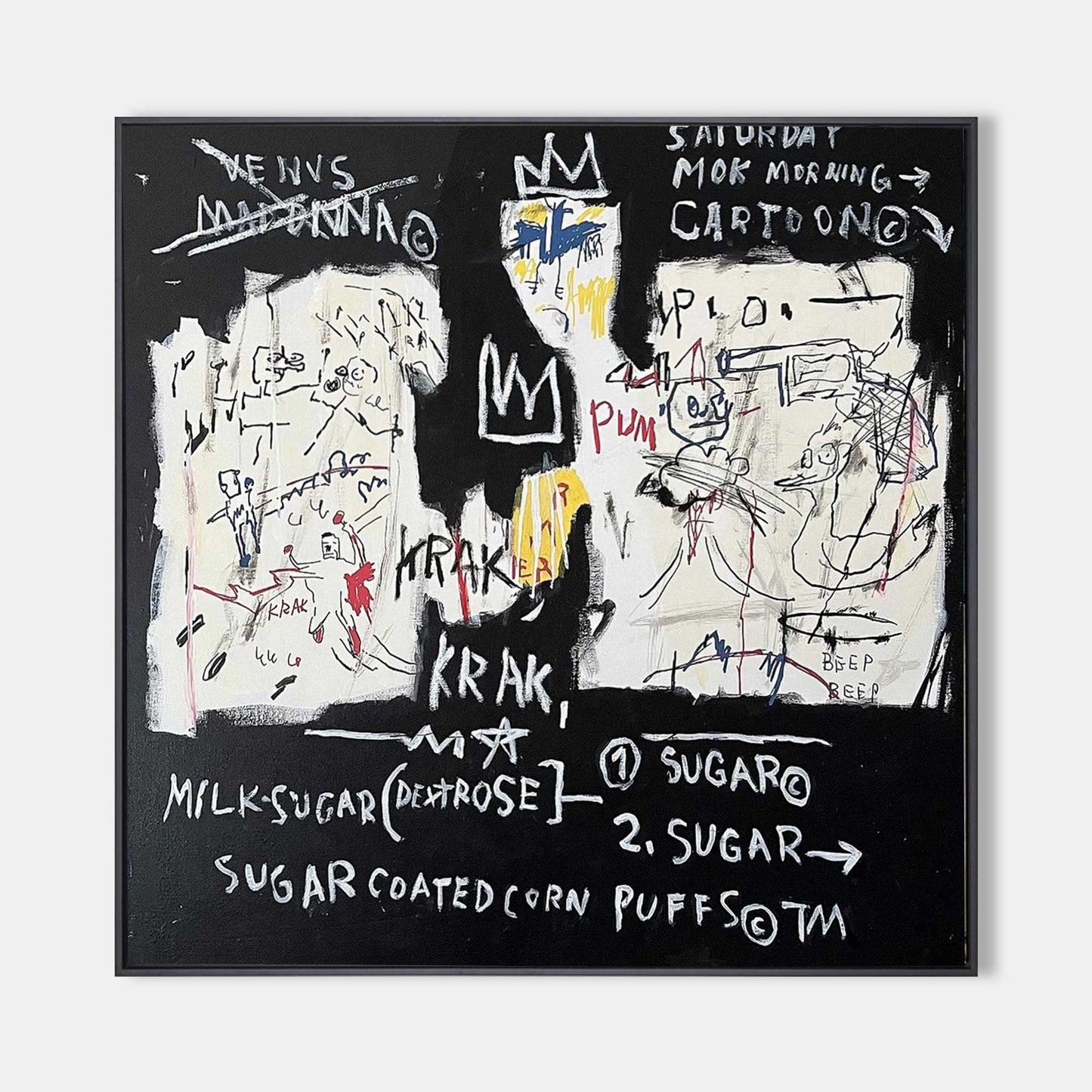 Basquiat Maleri i Akryl på Lærred