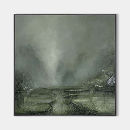 Misty Landskabsmaleri i Lærred