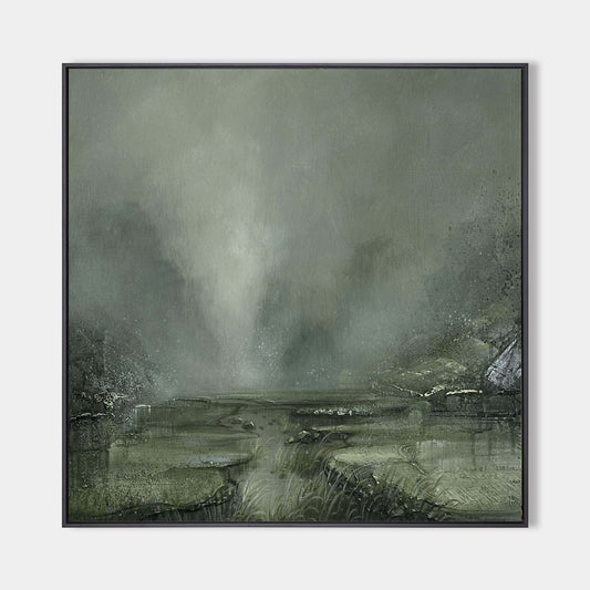 Misty Landskabsmaleri i Lærred
