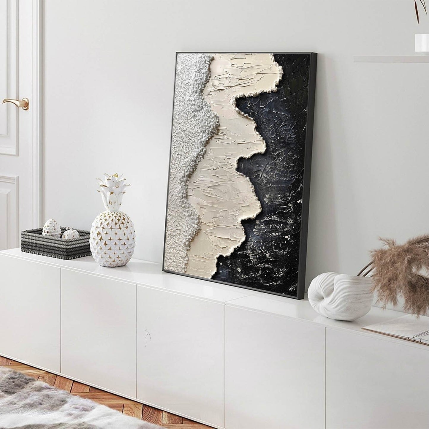 Vægkunst Bølge Maleri i Lærred