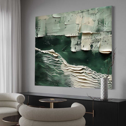 Vægkunst Billede i Træ 3D Grøn Ocean