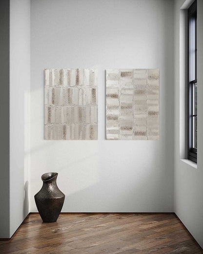 Vægkunst Diptyk i Lærred