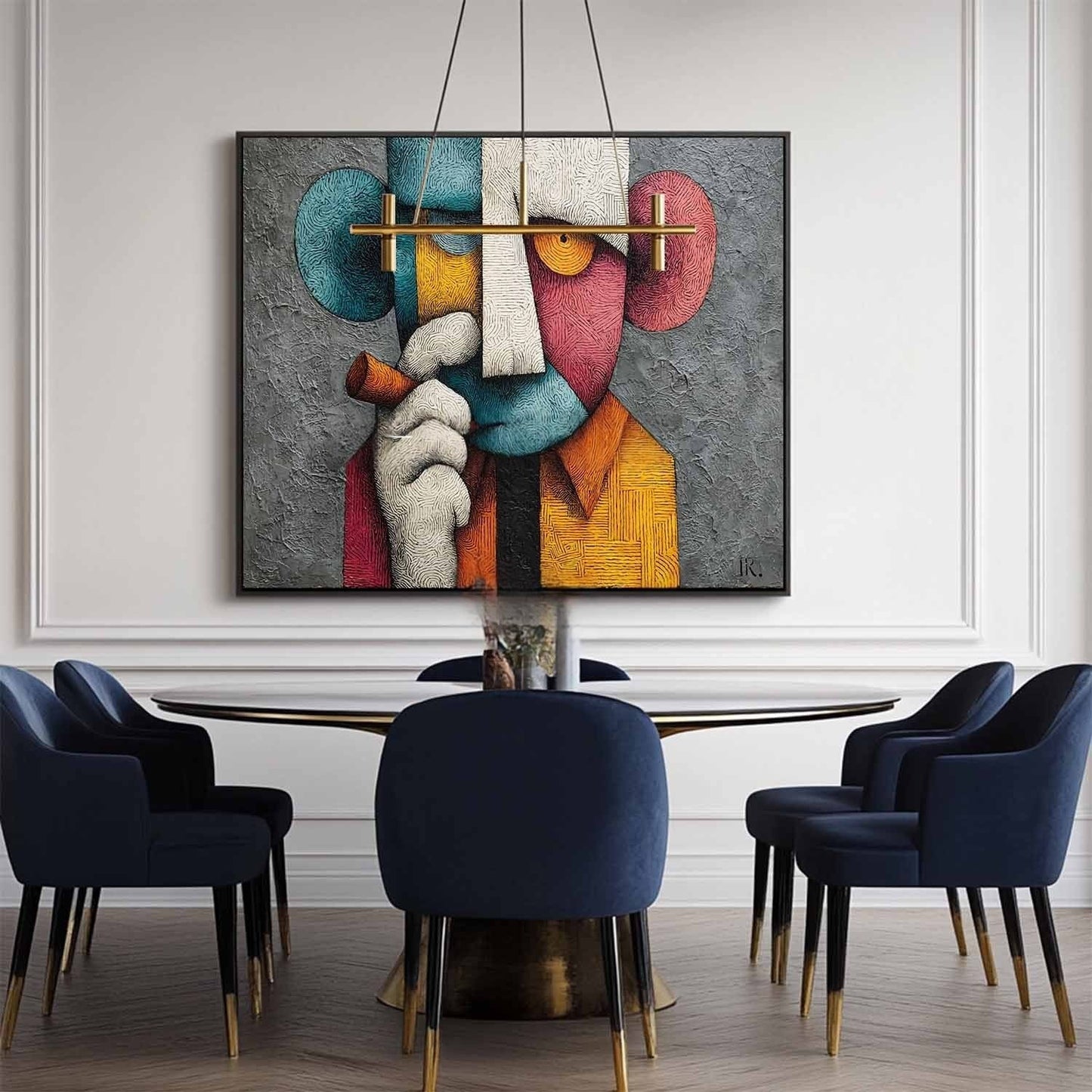 Cubist Vægkunst i Lærred
