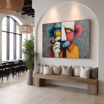 Cubist Vægkunst i Lærred