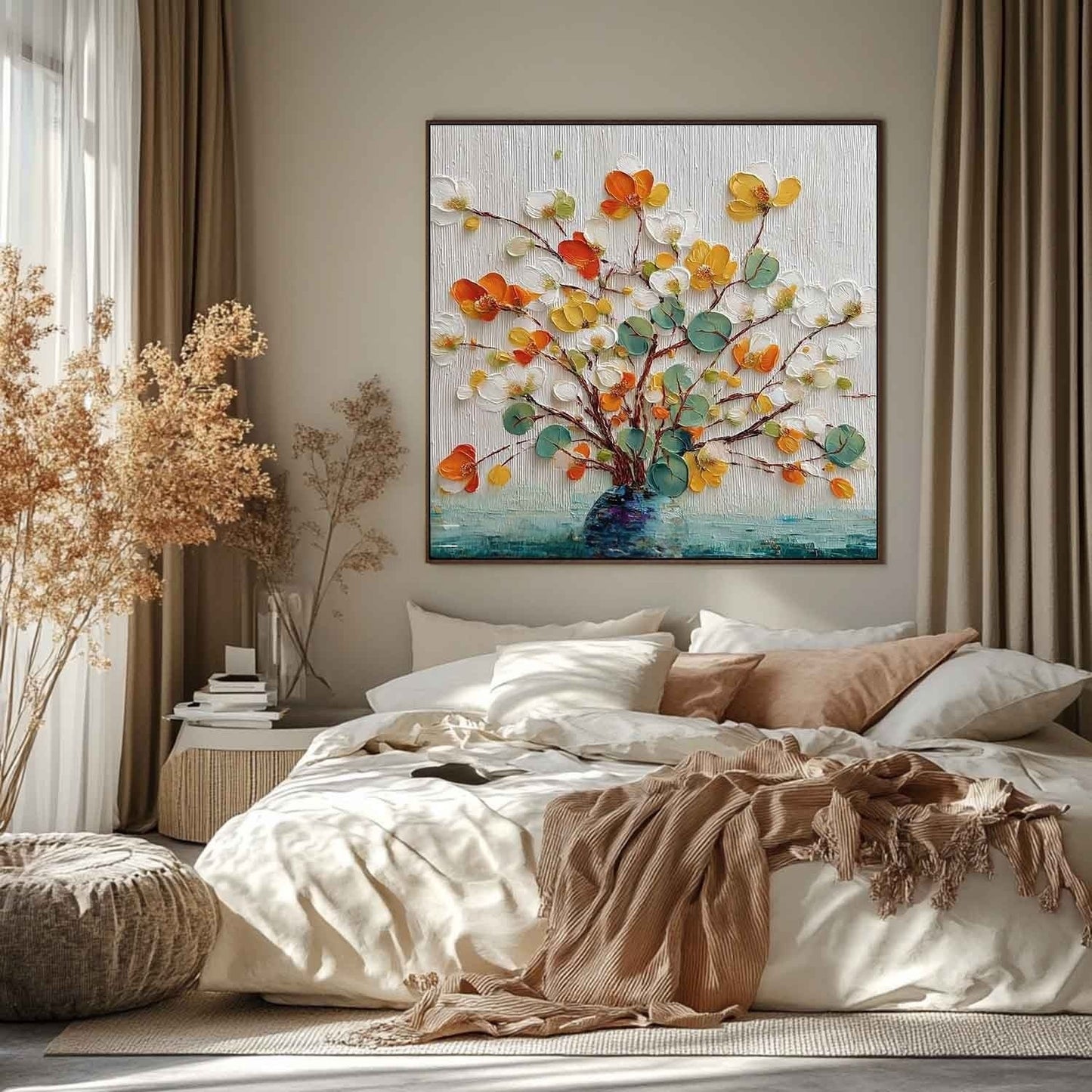 Efterårs Blomsterbillede i Lærred