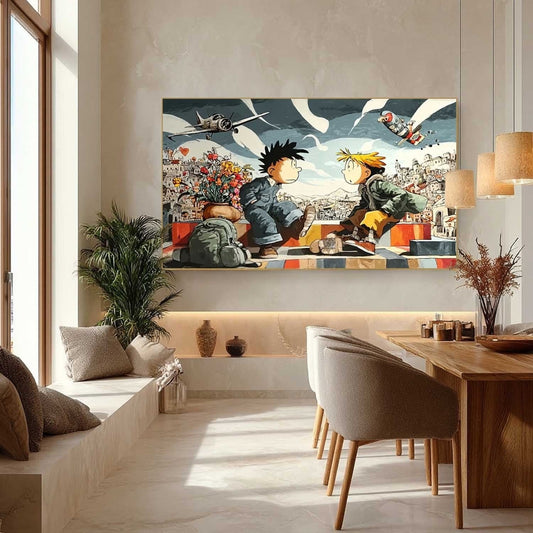 Vægkunst Plakat i Olie Maleri
