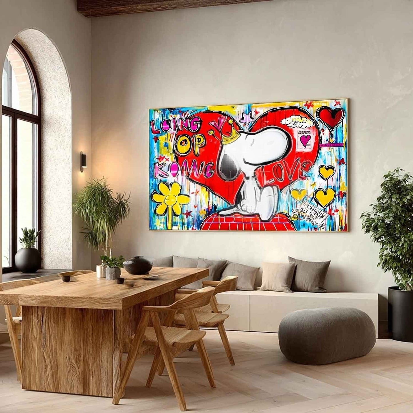Snoopy Maleri i Impasto Teknik