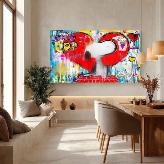 Snoopy Maleri i Impasto Teknik