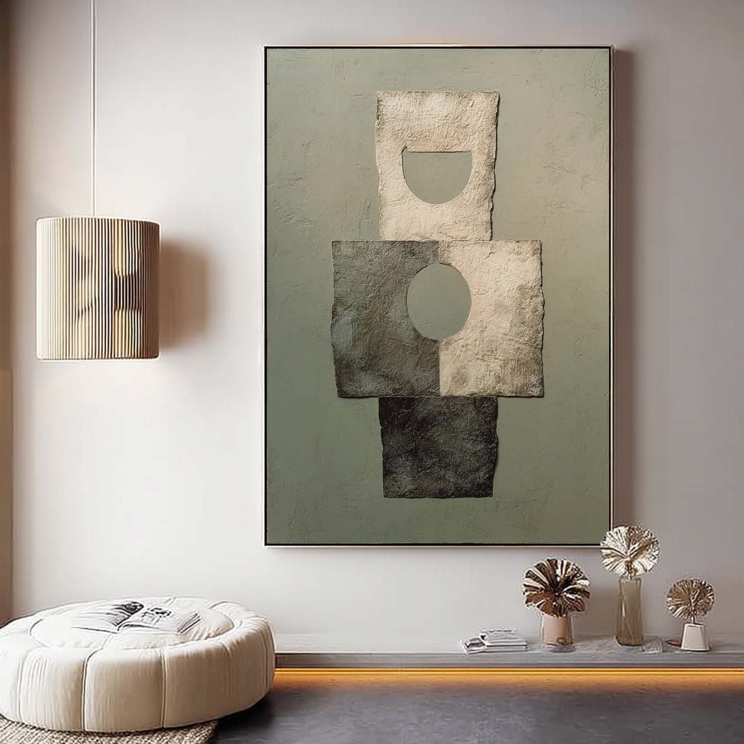 Wabi-Sabi Vægkunst i Lærred
