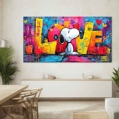 Snoopy Maleri i Akryl på Lærred