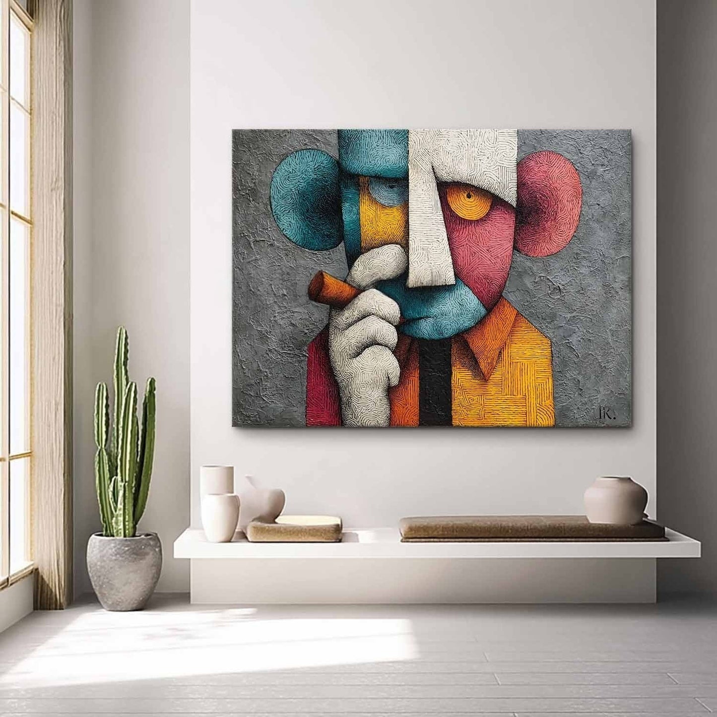 Cubist Vægkunst i Lærred