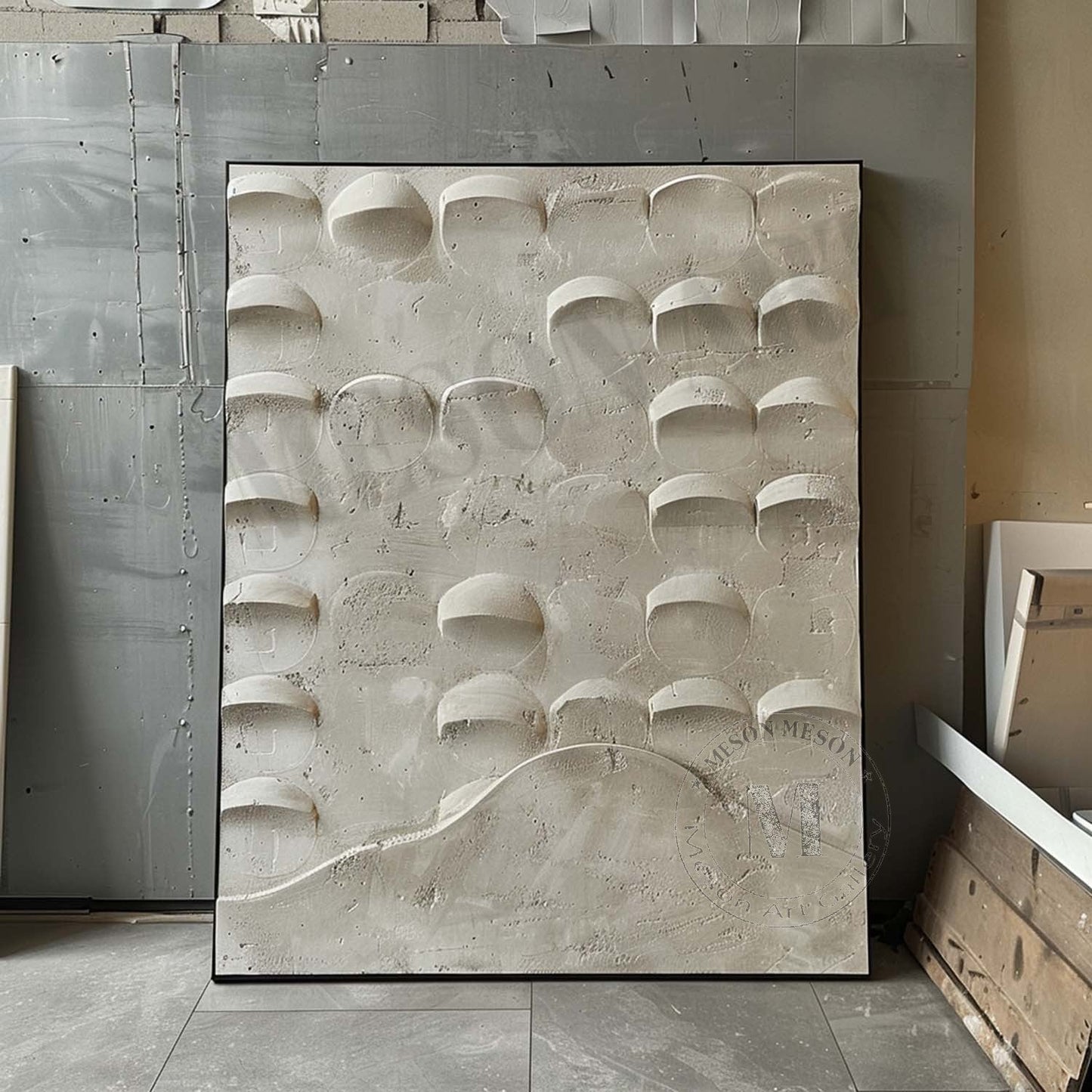 Beton Vægkunst i Relief Maleri
