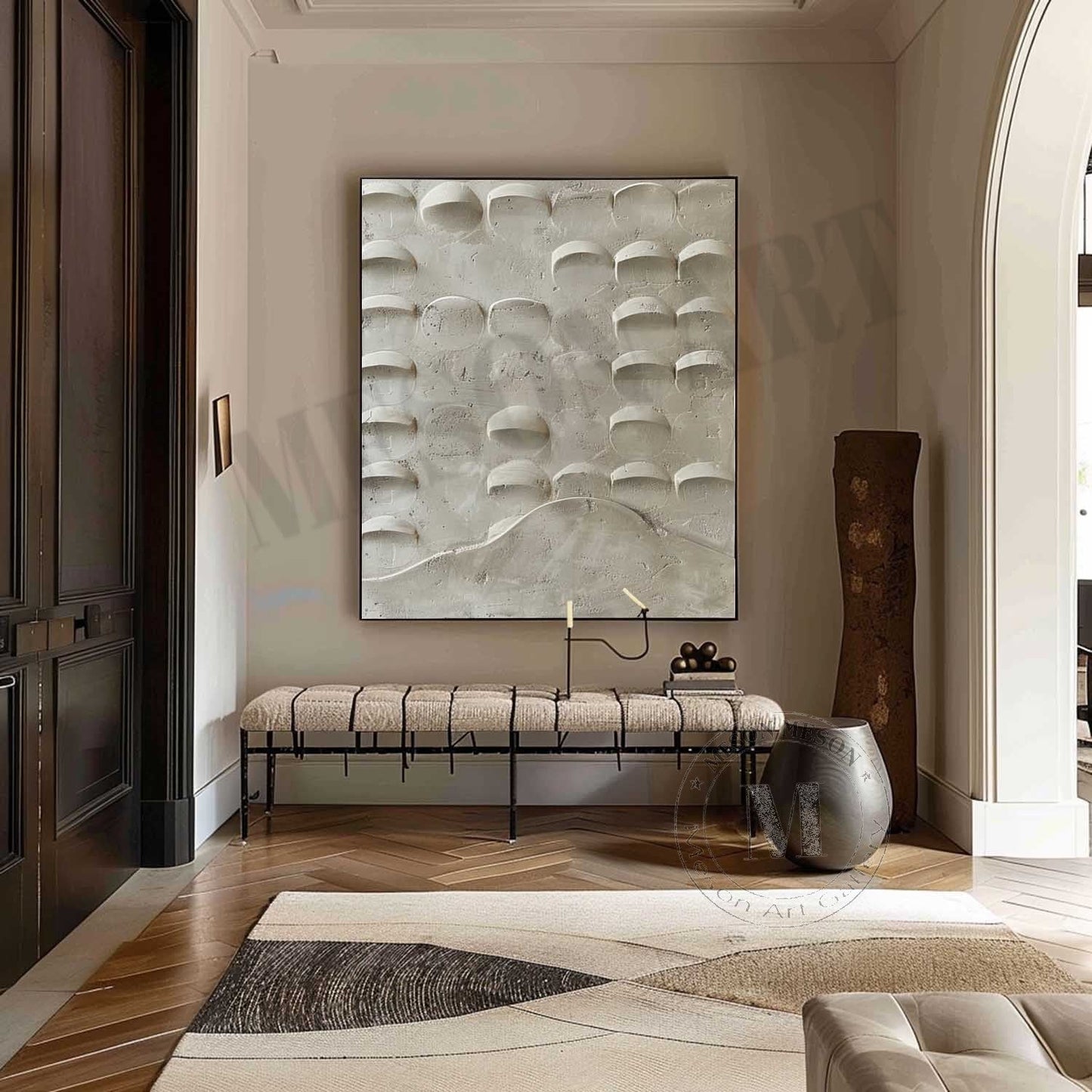 Beton Vægkunst i Relief Maleri