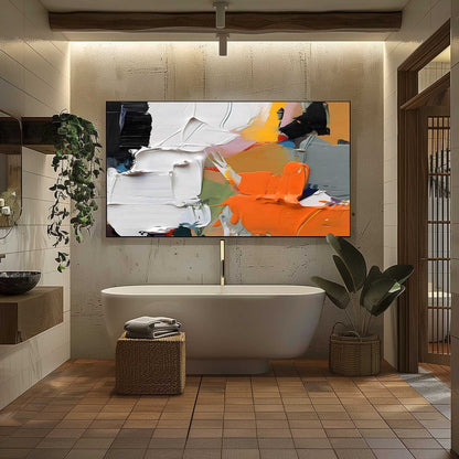Orange Maleri i Akryl